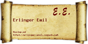 Erlinger Emil névjegykártya