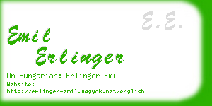 emil erlinger business card